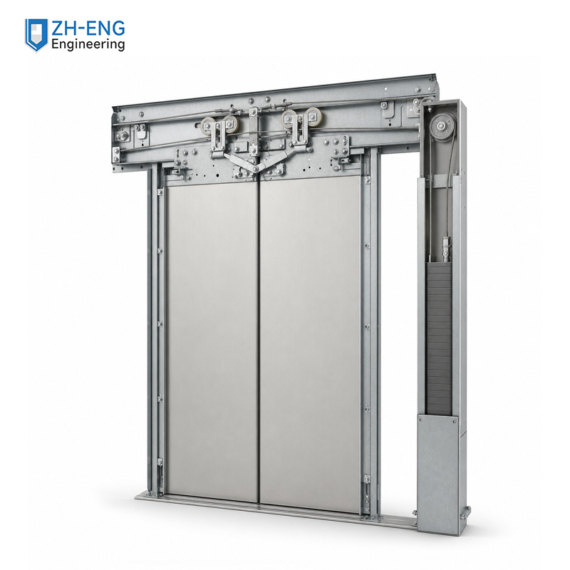 Center split single panel landing door part