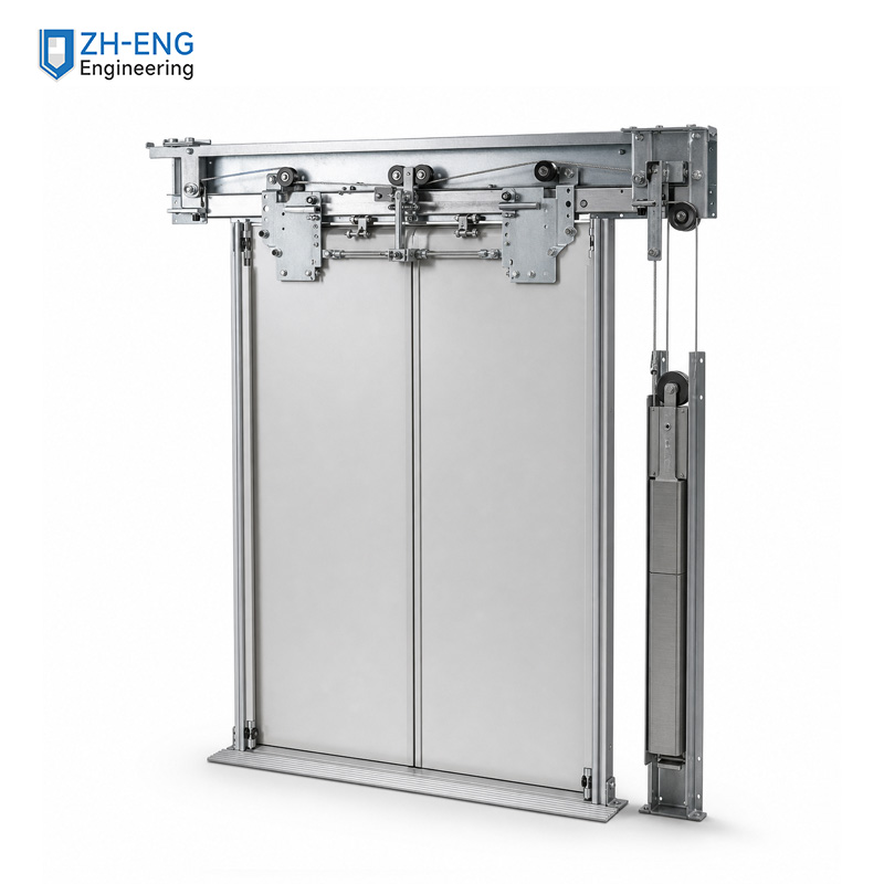 Center split single panel landing door part
