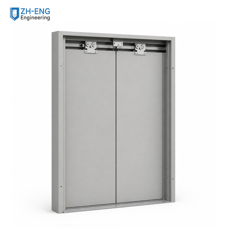 Center split single panel landing door part