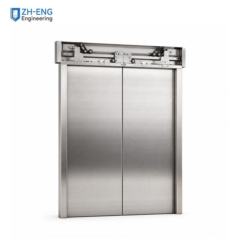 Center split single panel landing door part