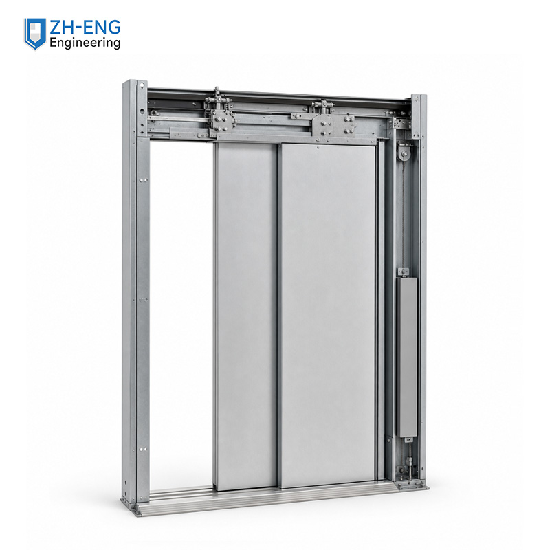 Side-opening double-fold landing door part