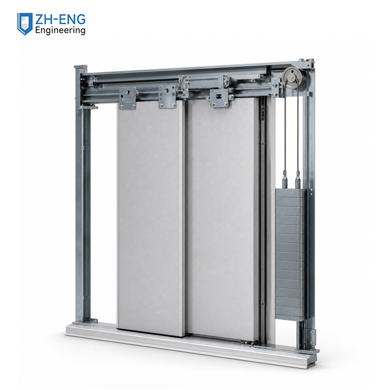 Side-opening double-fold landing door part