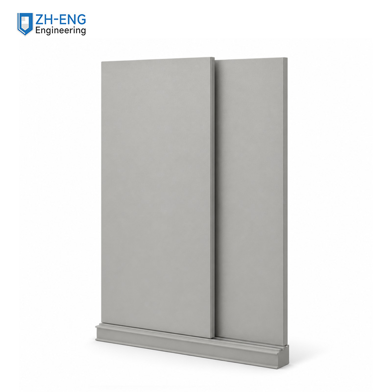 Side-opening double-fold landing door panel
