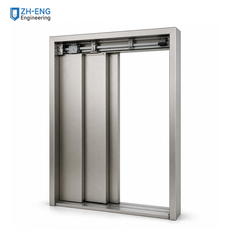 Side-opening double-fold landing door part