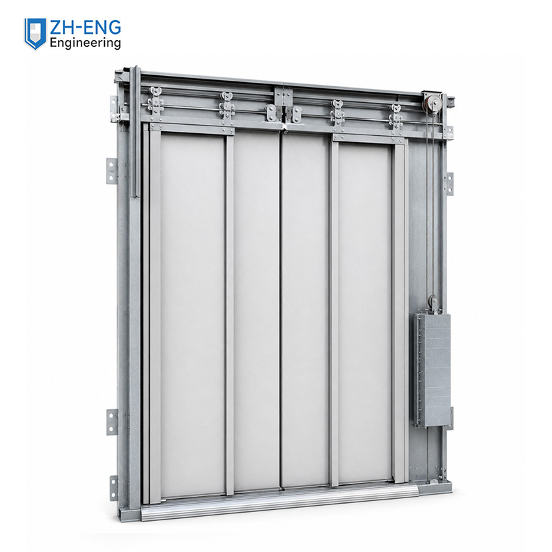 Center-opening double-fold landing door part