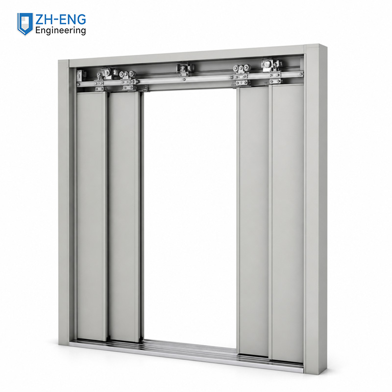 Center-split double-folding door part